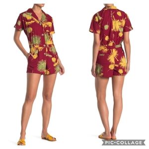 Free People Malibu Romper Maroon Combo Size XS